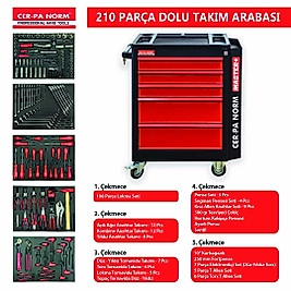 Cerpa-Norm 210 Parça Dolu Takım Arabası